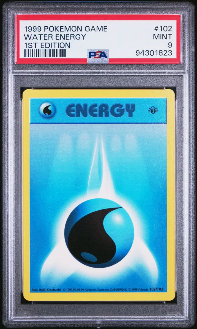 1999 #102 Water Energy 1st Edition PSA 9 Game