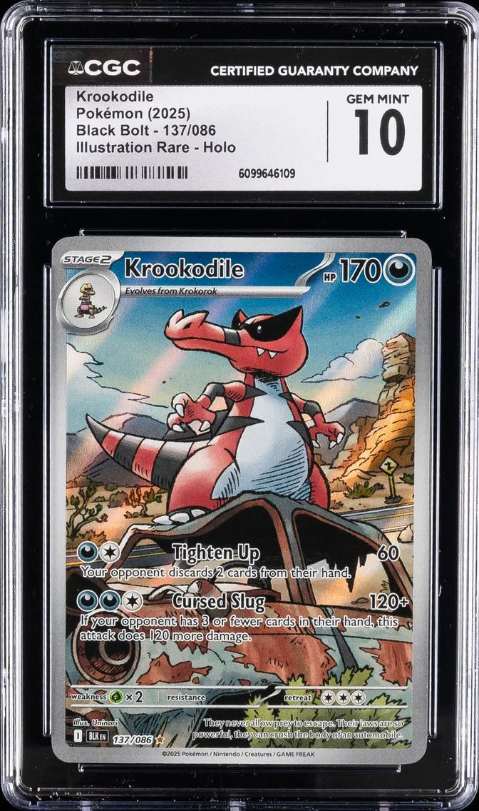 2025 #137 Krookodile CGC 10 Blk EN-Black Bolt Pokemon