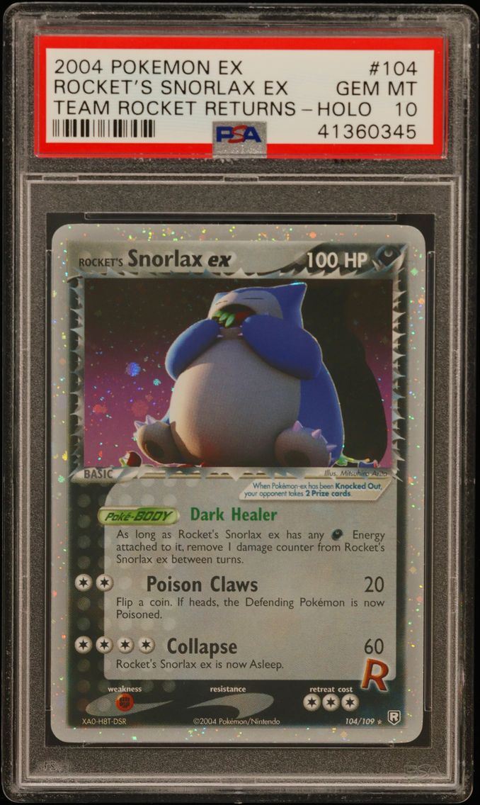 2004 #104 Rocket's Snorlax EX-Ho