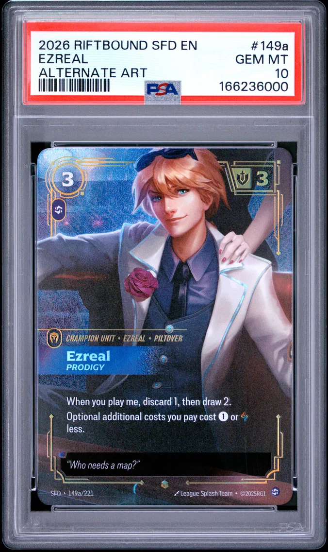 2026 #149a Ezreal - Prodigy PSA 10 Riftbound: League of Legends Sfd-Spiritforged