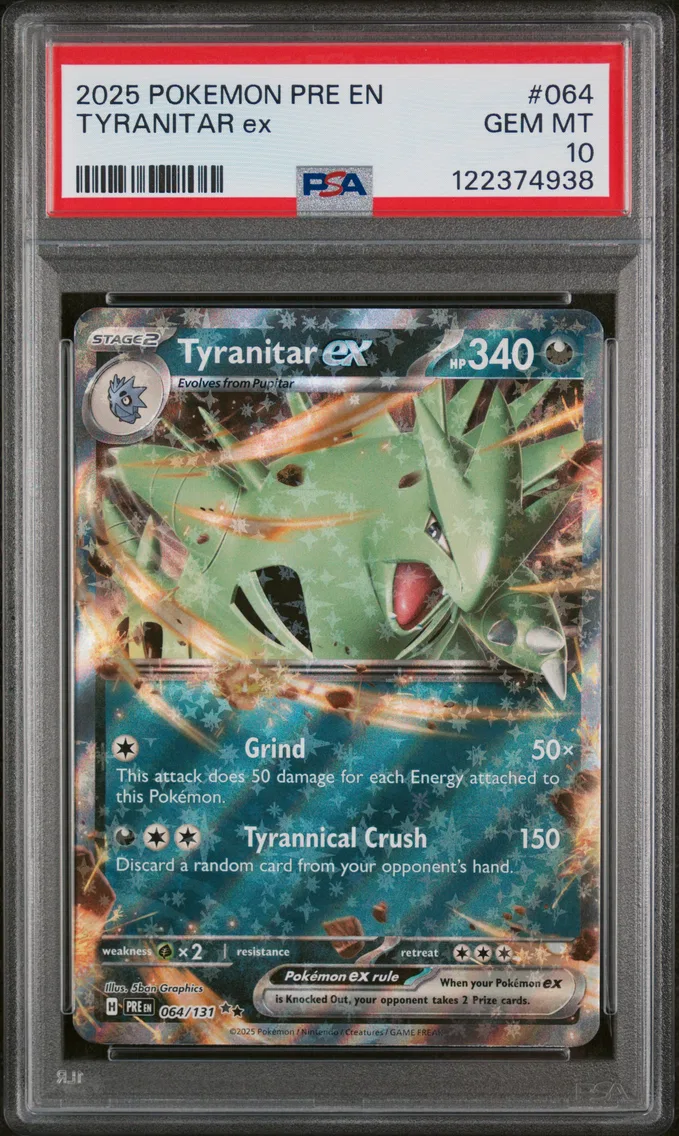 2025 #064 Tyranitar EX PSA 10 Pre EN-Prismatic Evolutions