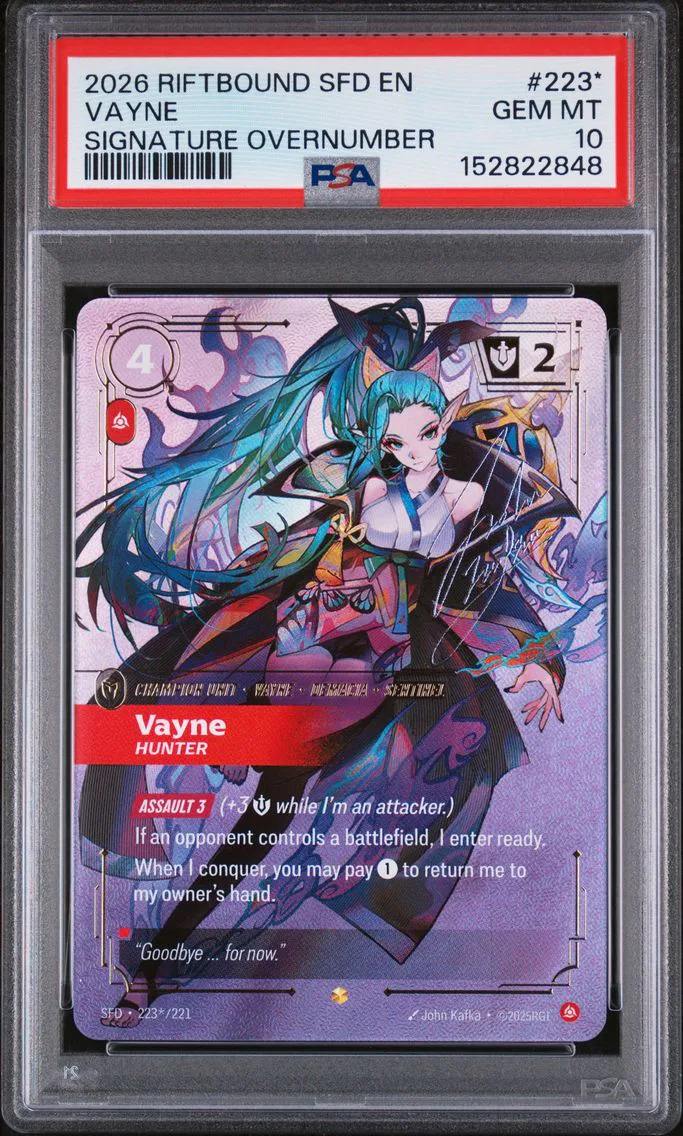 2026 #223* Vayne - Hunter PSA 10 Riftbound: League of Legends Sfd-Spiritforged