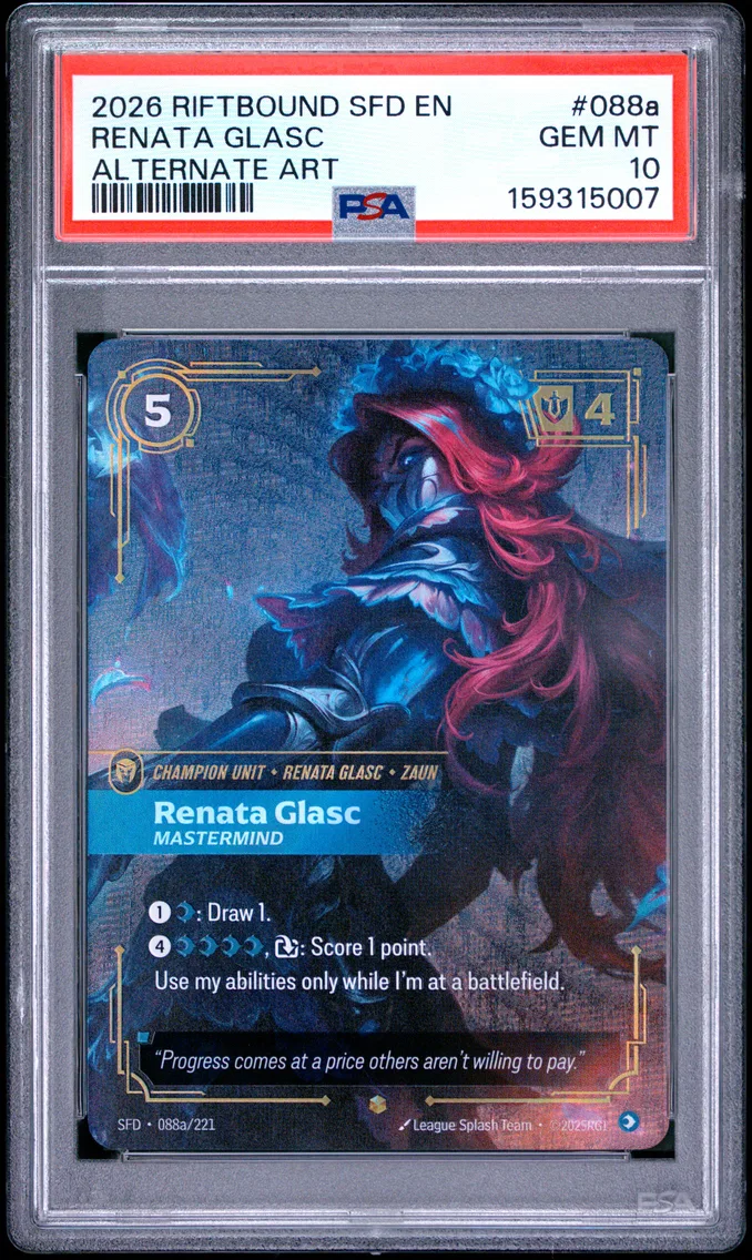 2026 #088a Renata Glasc - Mastermind PSA 10 Riftbound: League of Legends Sfd-Spiritforged