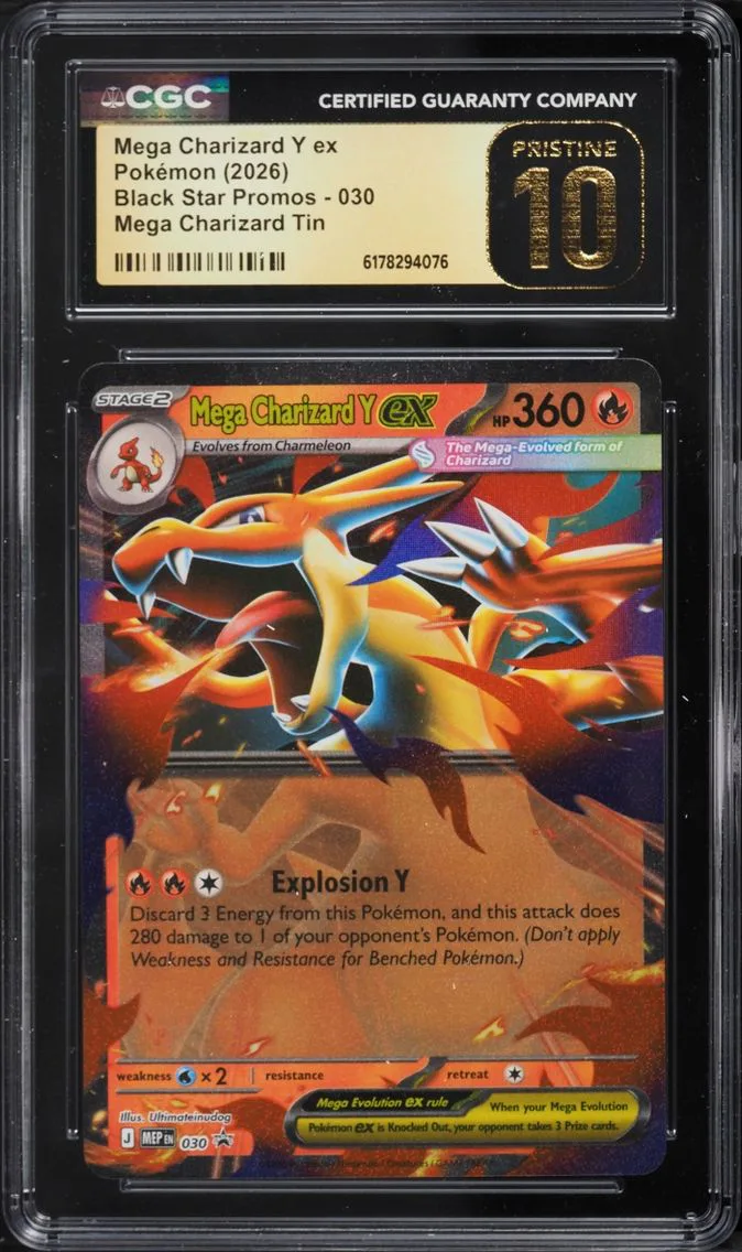 2026 Pokemon Mega Evolution Black Star Promo Tin Mega Charizard Y EX #30 CGC 10 PRISTINE