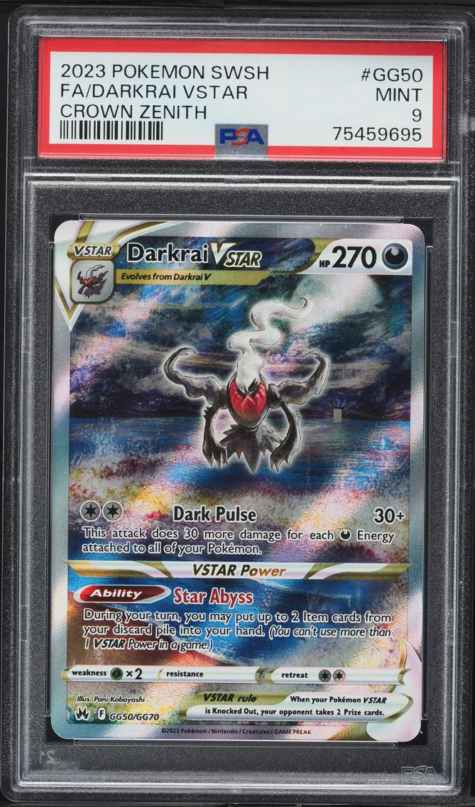 2023 #GG50 Full Art/Darkrai Vstar PSA 9 Sword and Shield Crown Zenith Pokemon