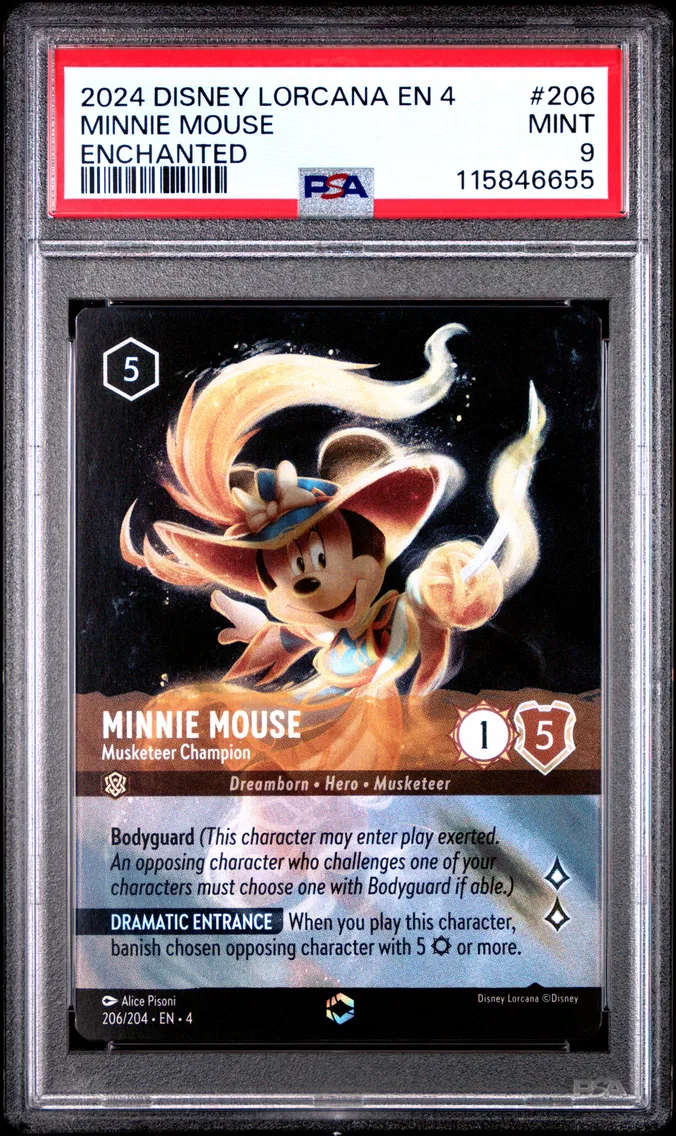 2024 #206 Minnie Mouse - Musketeer Champion PSA 9 Disney Lorcana EN 4-Ursula's Return