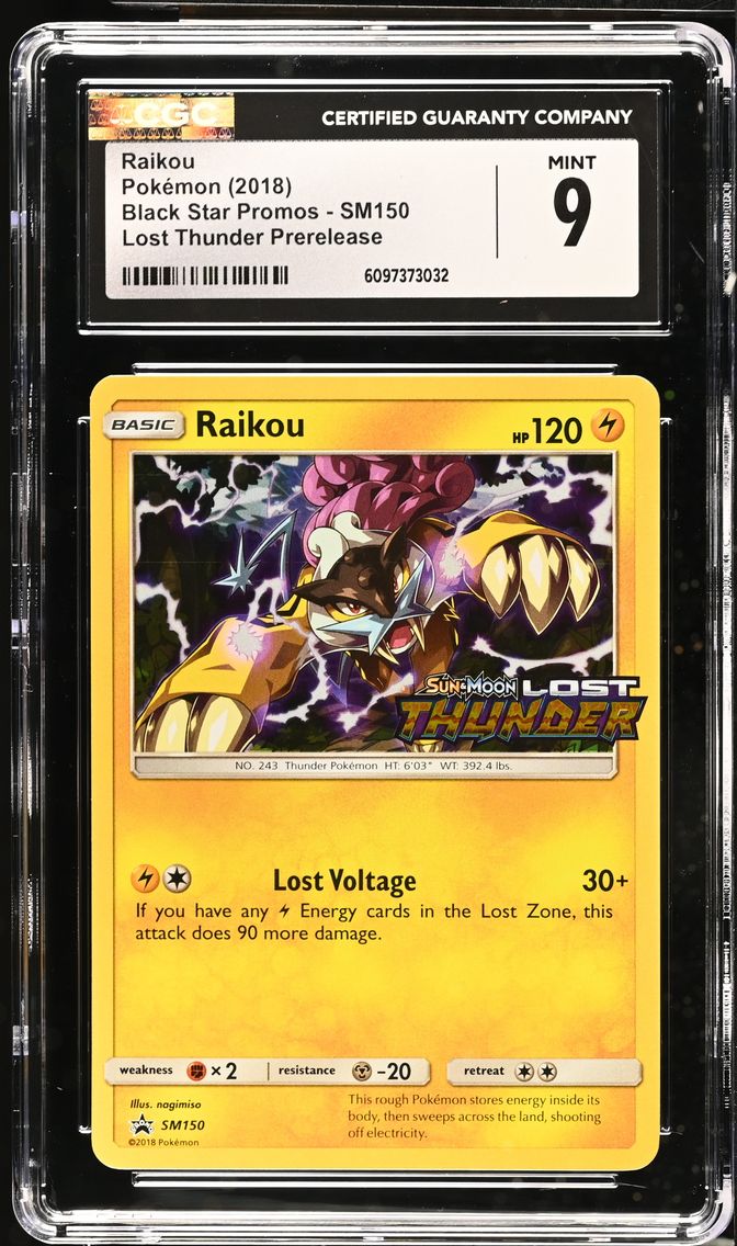 2018 #SM150 Raikou CGC 9 Black Star Promos - Sun & Moon - English