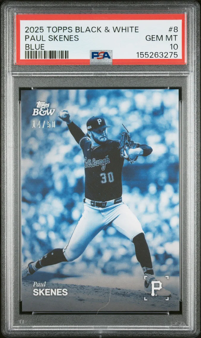 2025 #8 Paul Skenes PSA 10 Topps Black and White