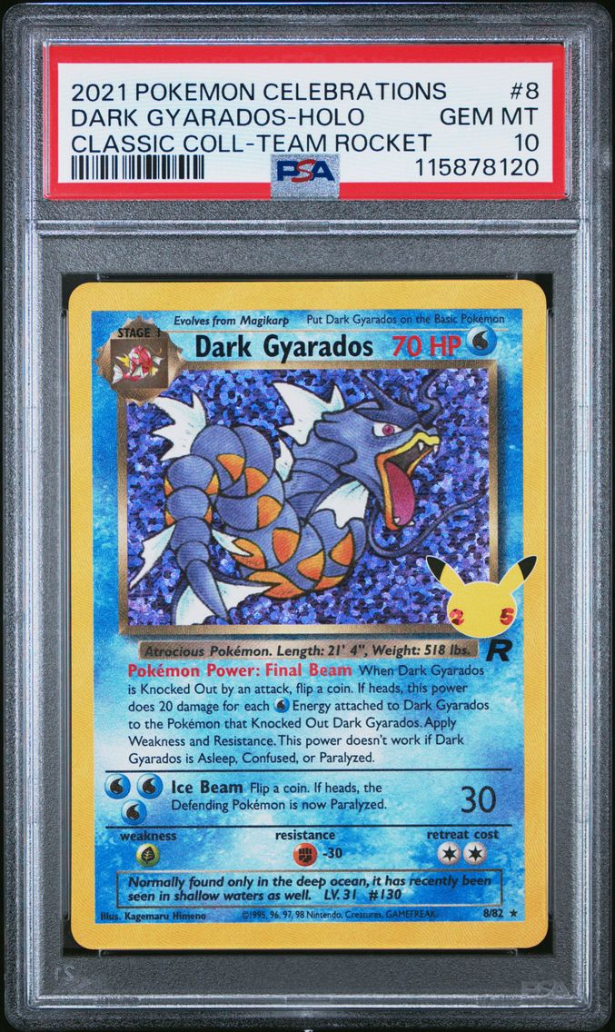 2021 #8 Dark Gyarados-Holo PSA 10 Celebrations Classic Collection Pokemon