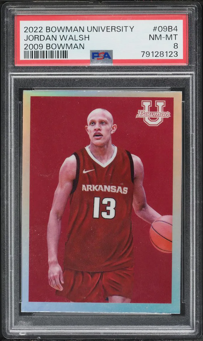 2022 #09B4 Jordan Walsh PSA 8 Bowman Chrome University 2009 Bowman Basketball