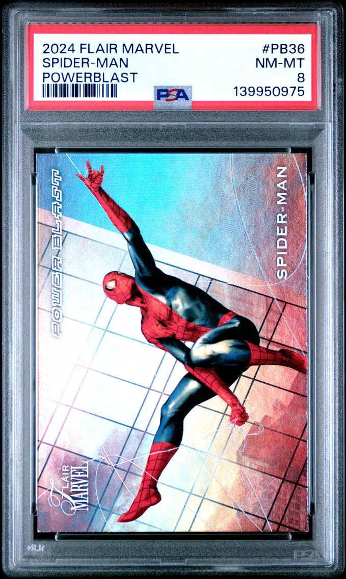 2024 #PB36 Spider-Man PSA 8 Upper Deck Flair Marvel Powerblast