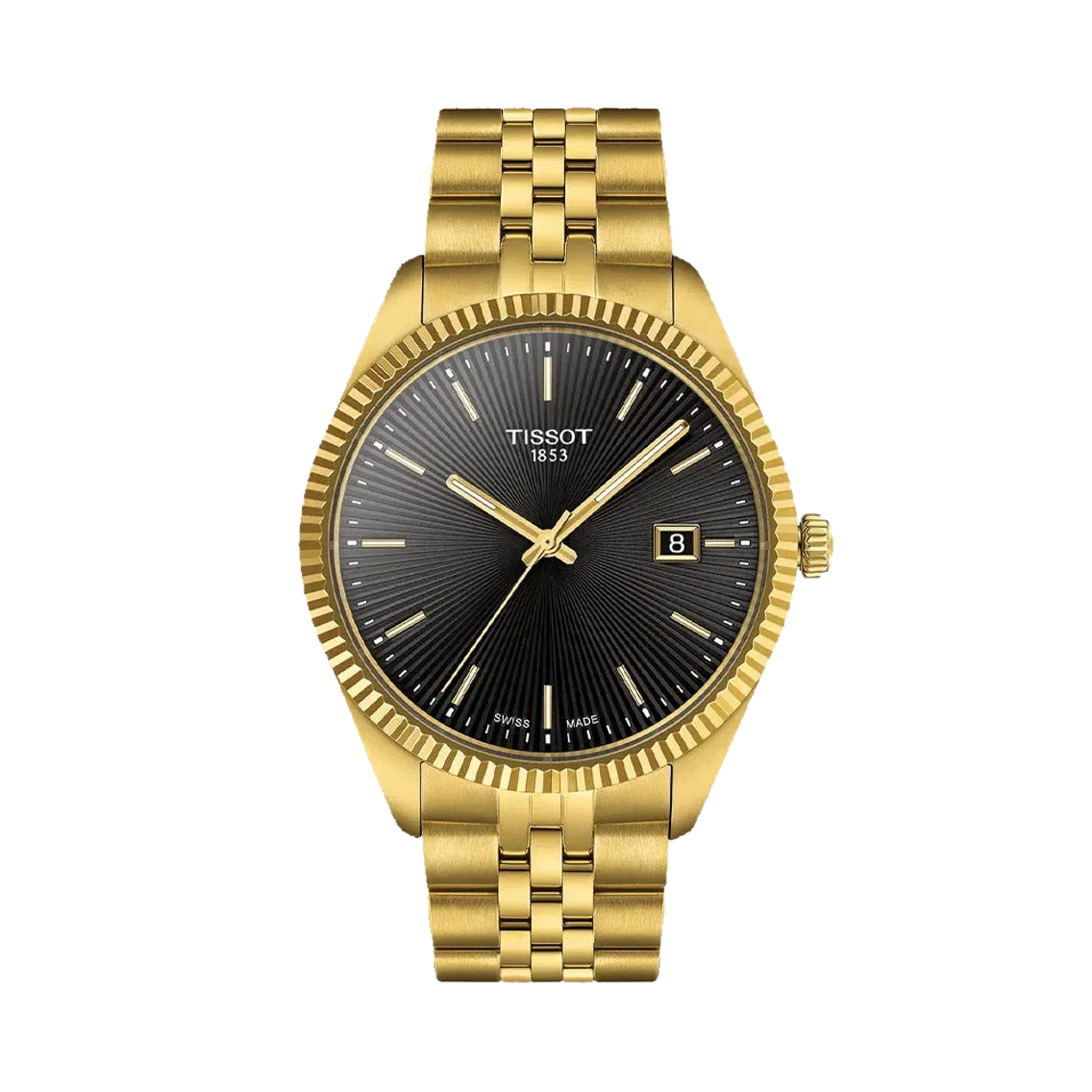 Tissot Ballade Quartz Yellow Gold PVD Coated 40mm - Black on Bracelet