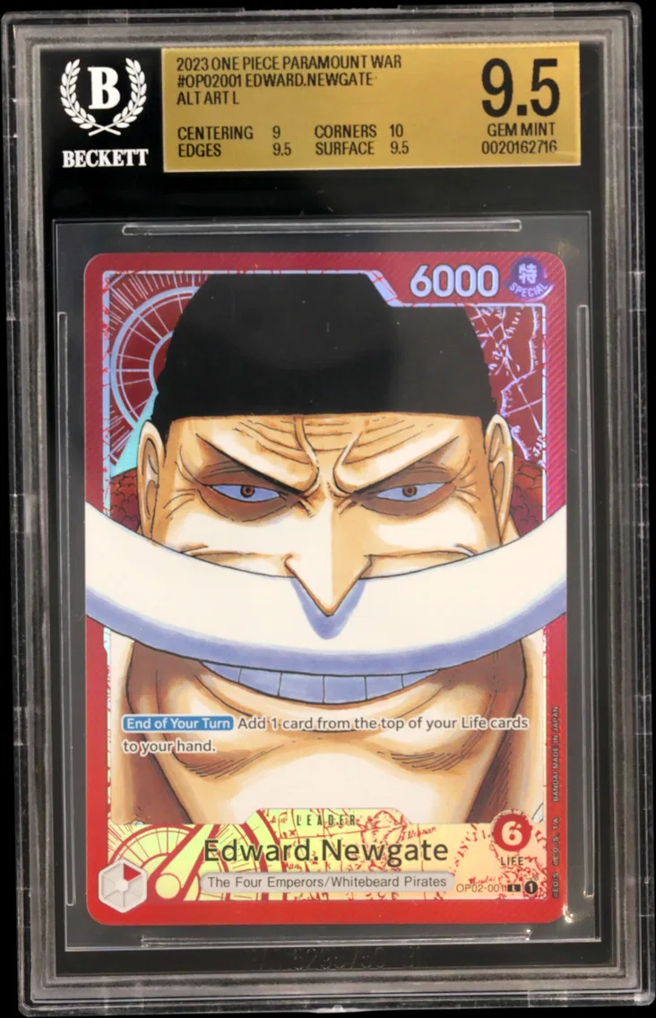 2023 #OP02001 Edward.Newgate ALT ART L BGS 9.5 One Piece Card Game Paramount War
