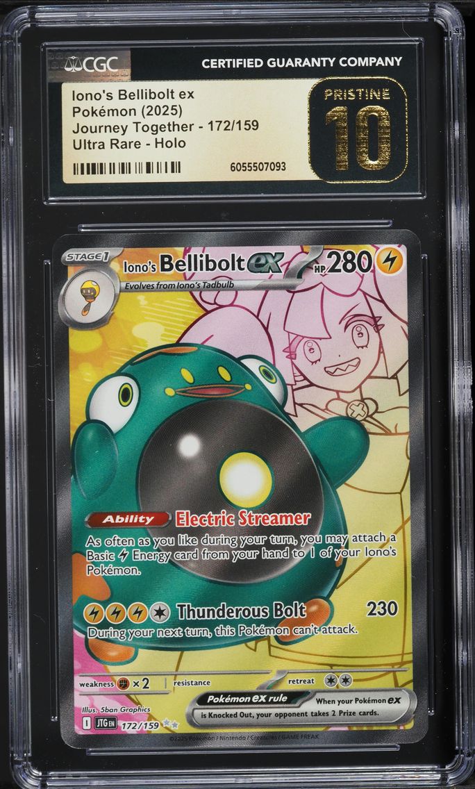 2025 #172 Iono's Bellibolt ex CGC 10 Pristine Journey Together - JTG EN - English Pokemon