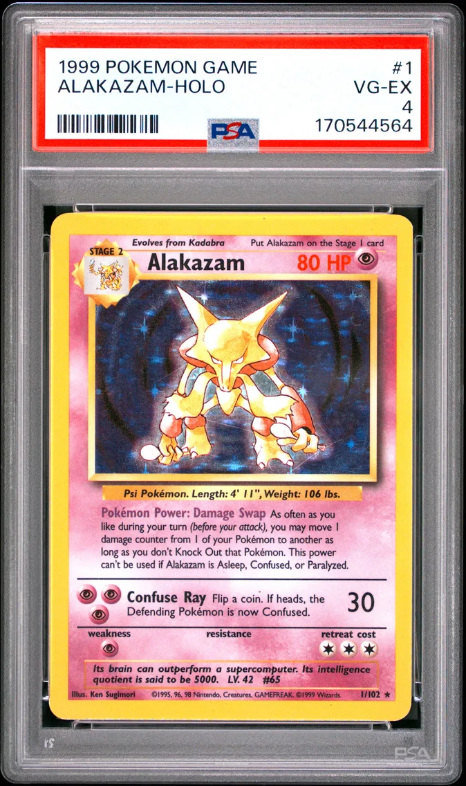 1999 #1 Alakazam-Holo PSA 4 Game