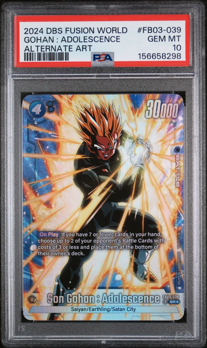 2024 #FB03-039 Son Gohan : Adolescence PSA 10 Dragon Ball Super Card Game Fusion World Raging Roar