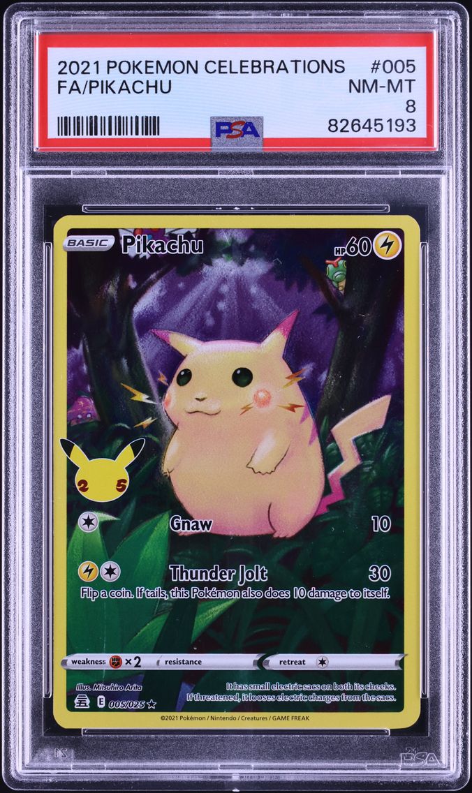 2021 #5 Pikachu PSA 8 Pokemon Sword & Shield Celebrations