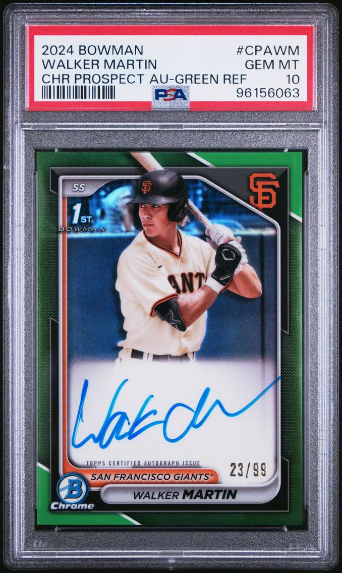 2024 #CPAWM Walker Martin PSA 10 Bowman Chrome Prospect Autographs