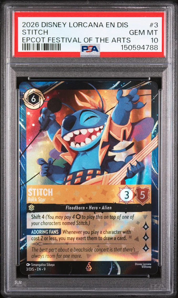 2026 #3 Stitch - Rock Star PSA 10 Disney Lorcana EN Dis-Magical Places Promo