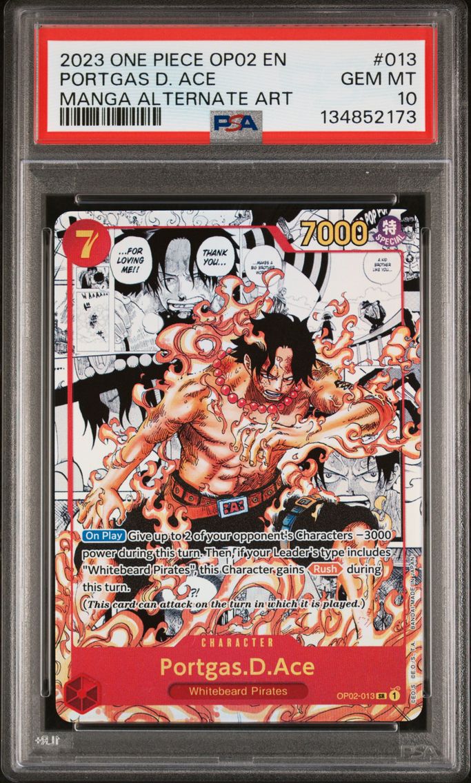 2023 #013 Portgas D. Ace PSA 10 OP02-Paramount War One Piece