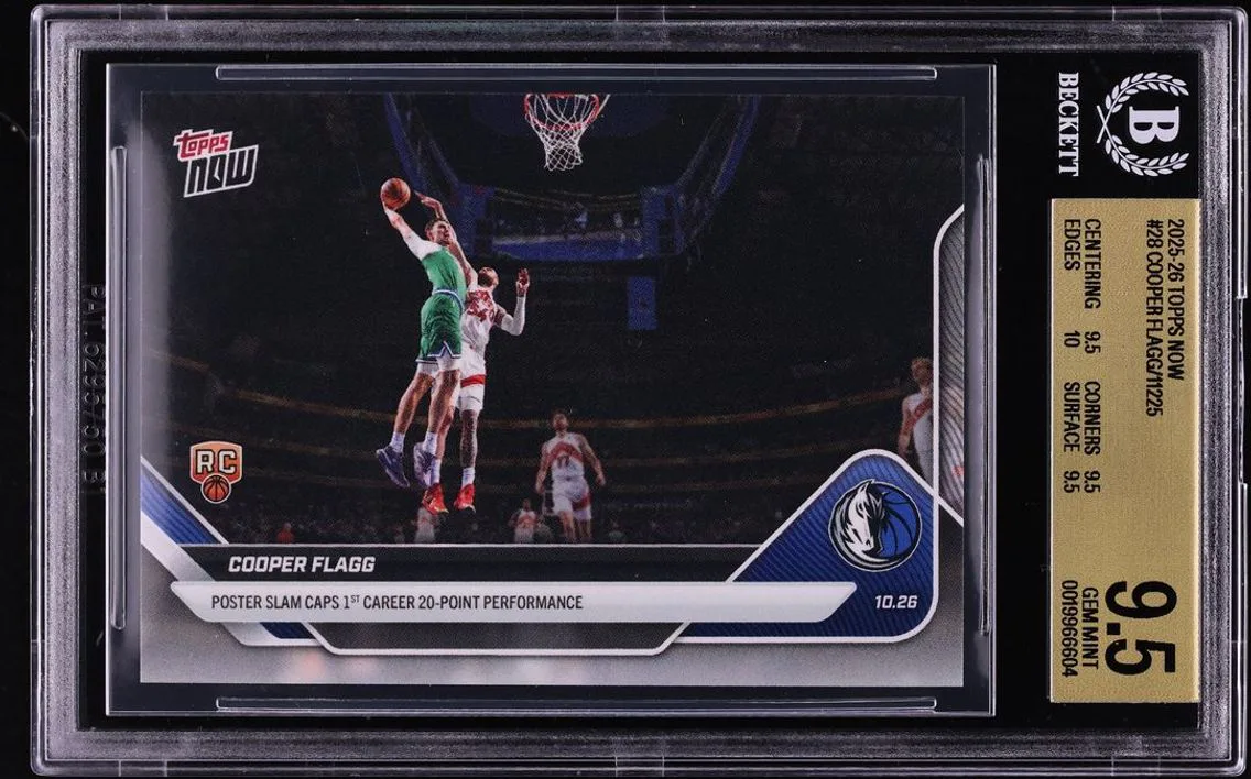 2025 #28 BGS 9.5 Topps Now Cooper Flagg ROOKIE