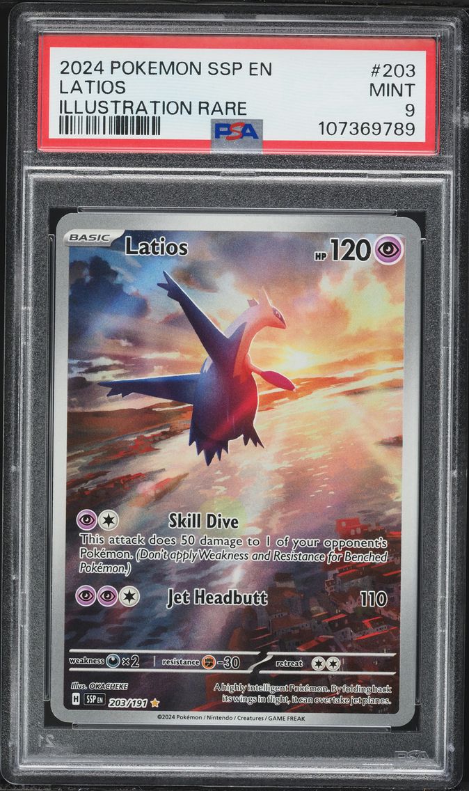 2024 #203 Latios PSA 9 Ssp EN-Surging Sparks Pokemon