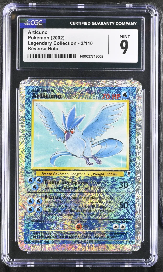 2002 #2 Articuno Reverse Holo CGC 9 Legendary Collection - English