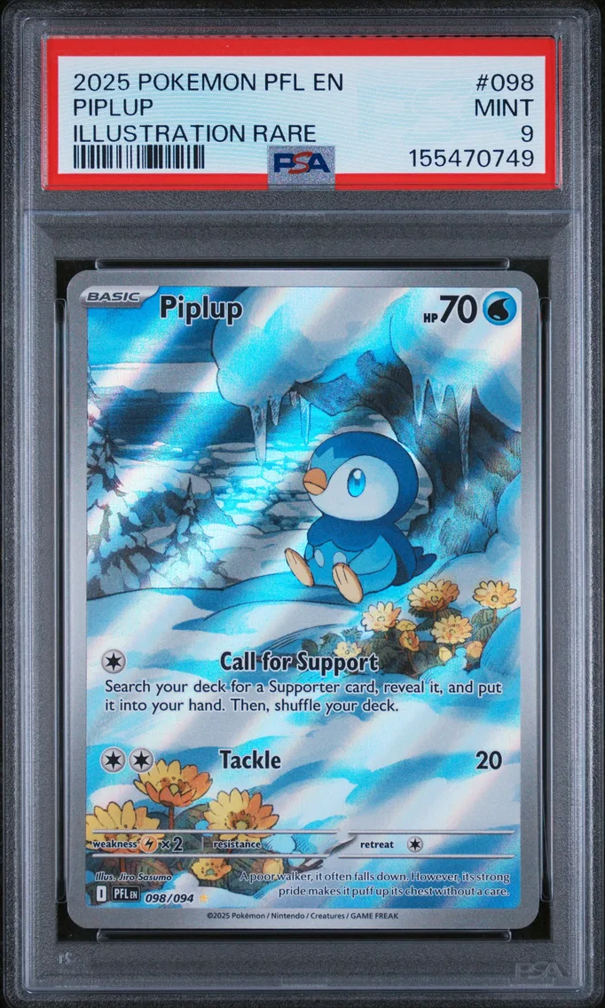2025 #098 Piplup PSA 9 Pfl EN-Ph