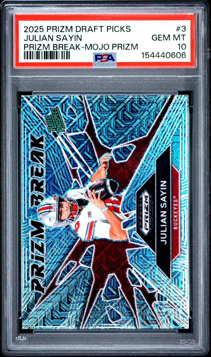 2025 #3 Julian Sayin PSA 10 Panini Prizm Draft Picks Prizm Break
