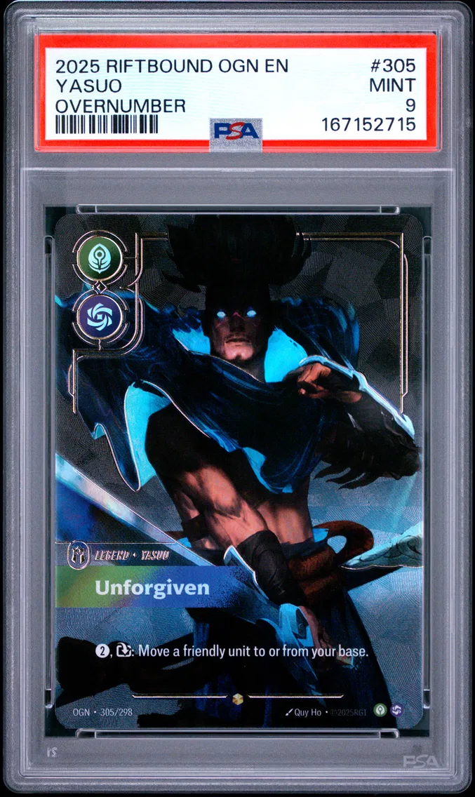 2025 #305 Yasuo - Unforgiven PSA 9 Riftbound: League of Legends Ogn-Origins
