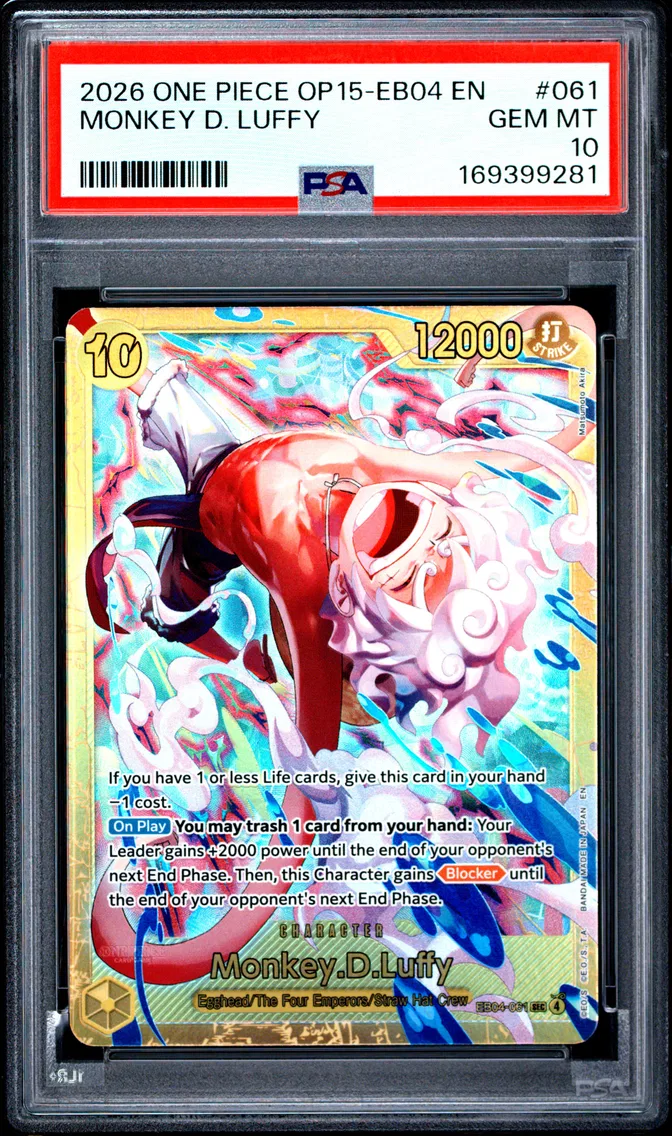 2026 #061 Monkey D. Luffy PSA 10 One Piece OP15-EB04-Adventure on Kami's Island