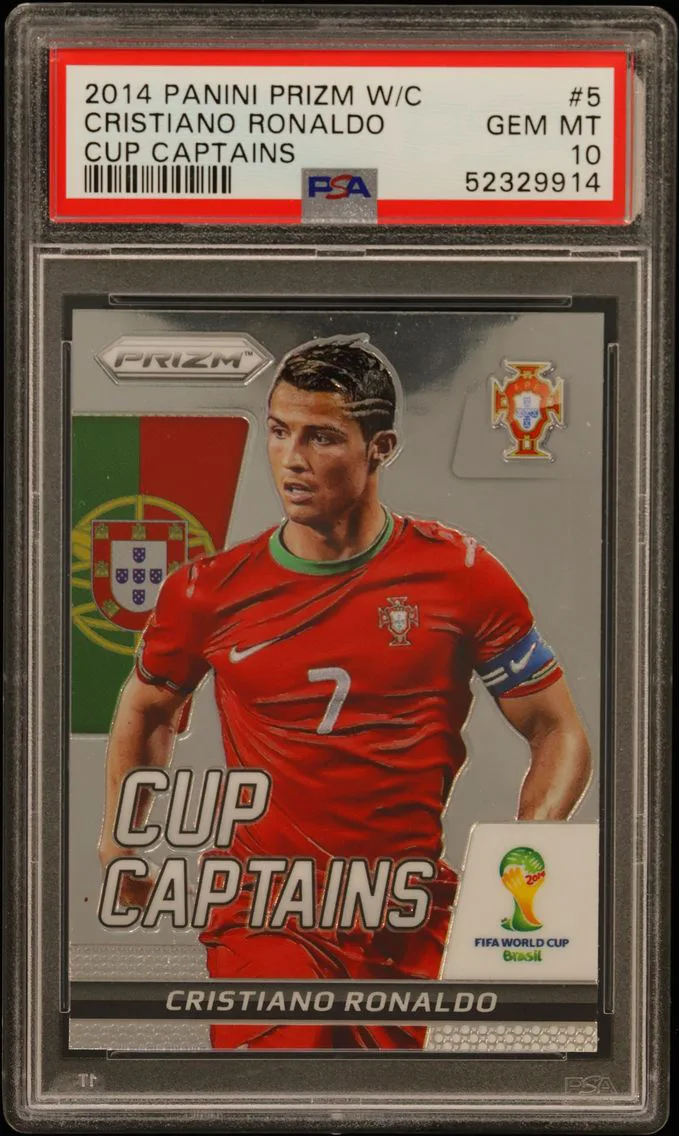 2014 #5 Cristiano Ronaldo PSA 10 Panini Prizm World Cup Cup Captains