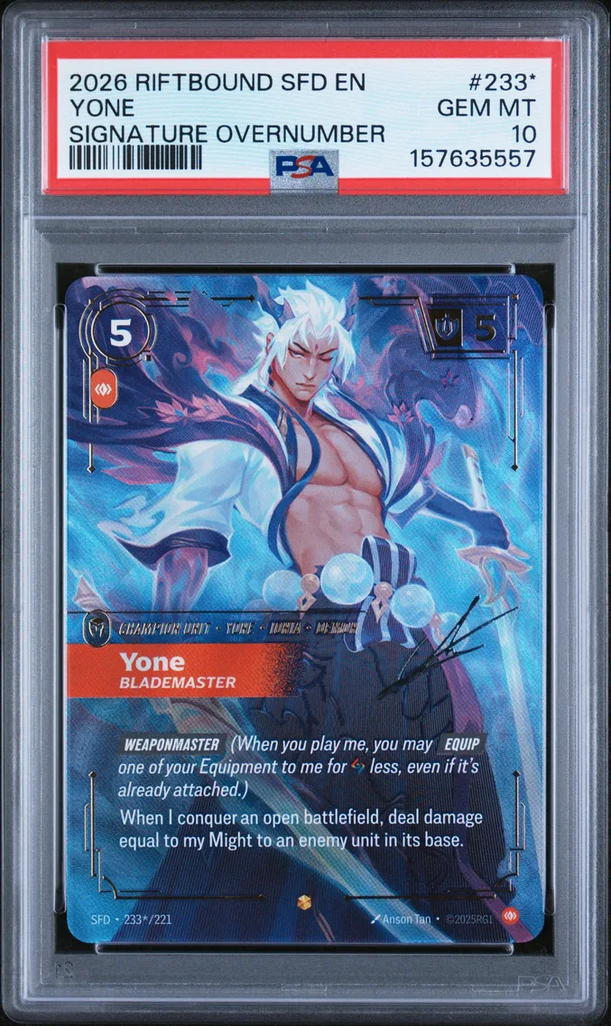 2026 #233* Yone - Blademaster PSA 10 Riftbound: League of Legends Sfd-Spiritforged