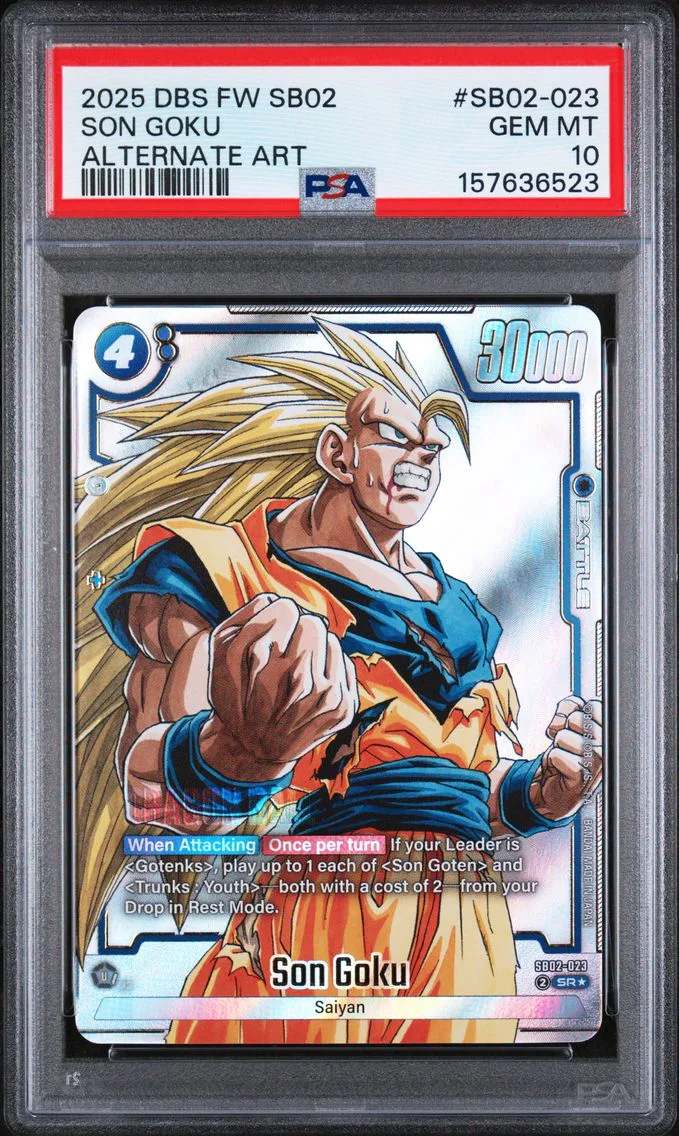2025 #SB02-023 Son Goku PSA 10 Dragon Ball Super Card Game Fusion World Manga Booster 02