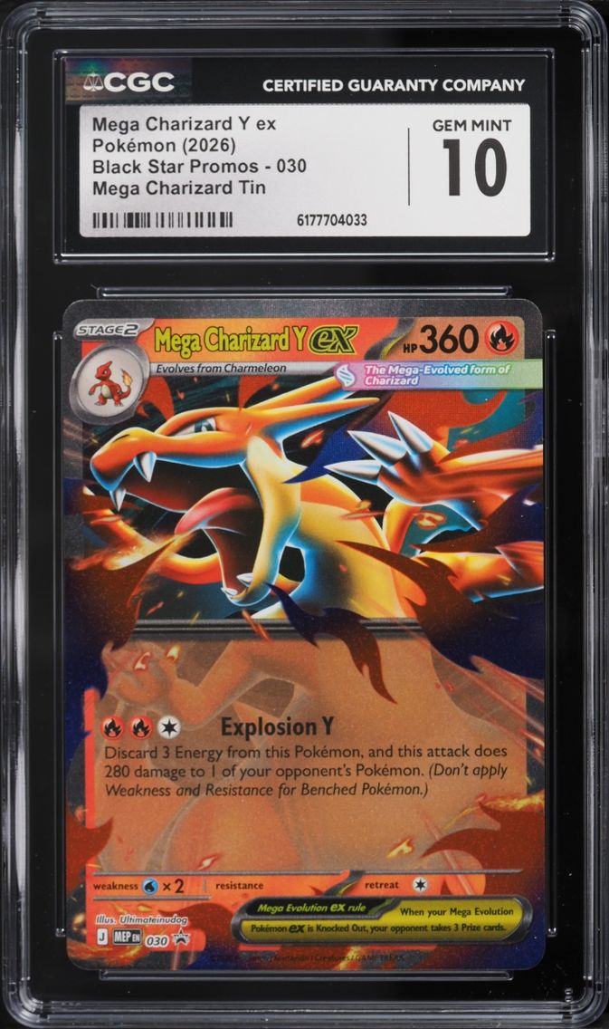 2026 Pokemon Mega Evolution Black Star Promo Tin Mega Charizard Y ex #30 CGC 10 GEM MINT