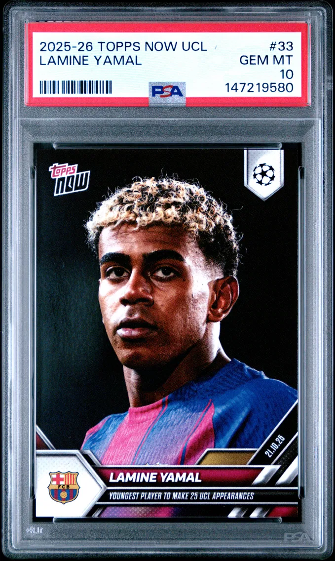 2025 #33 Lamine Yamal PSA 10 Topps Now UEFA Champions League