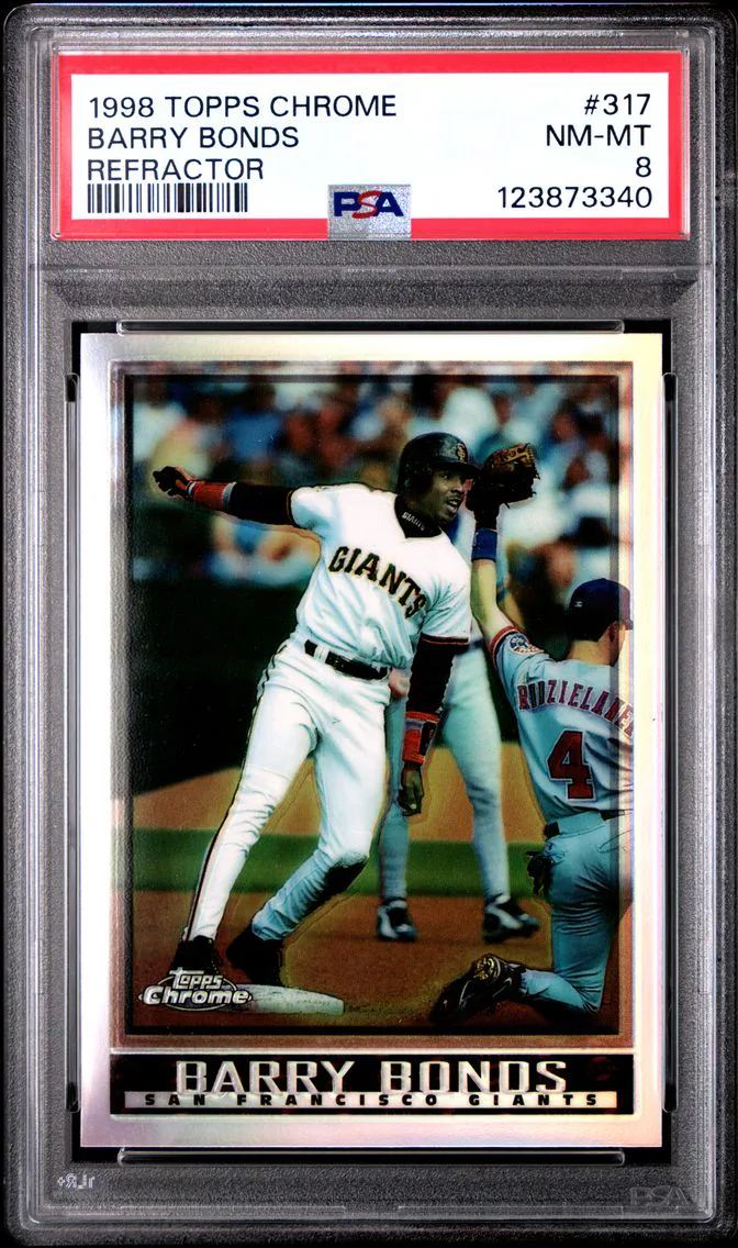 1998 #317 Barry Bonds PSA 8 Topps Chrome