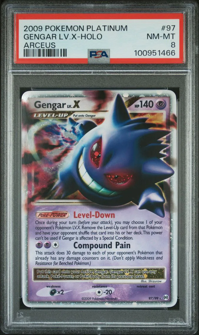 2009 #97 Gengar LV.X-Holo PSA 8 Platinum Arceus