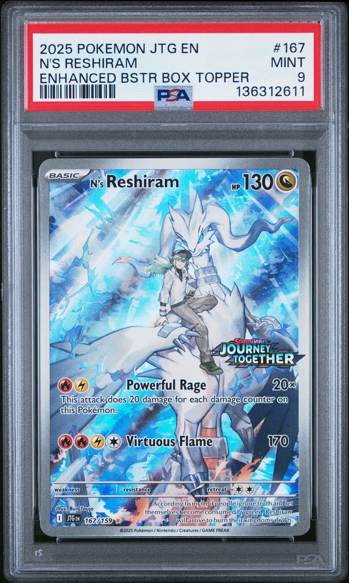 2025 #167 N's Reshiram PSA 9 Jtg EN-Journey Together