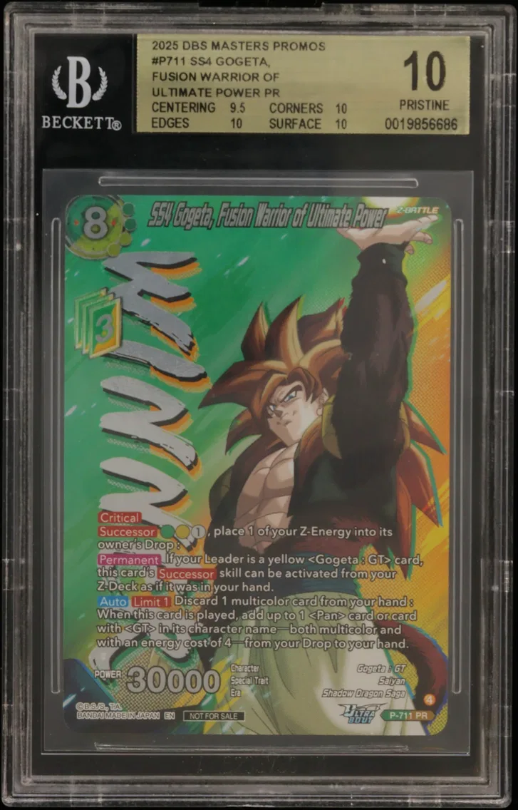 2025 #P711 SS4 Gogeta, Fusion Warrior of Ultimate Power PR/(Tournament Pack Vol.13 -Winner-) BGS 10 Dragon Ball Super Card Game Masters Promos