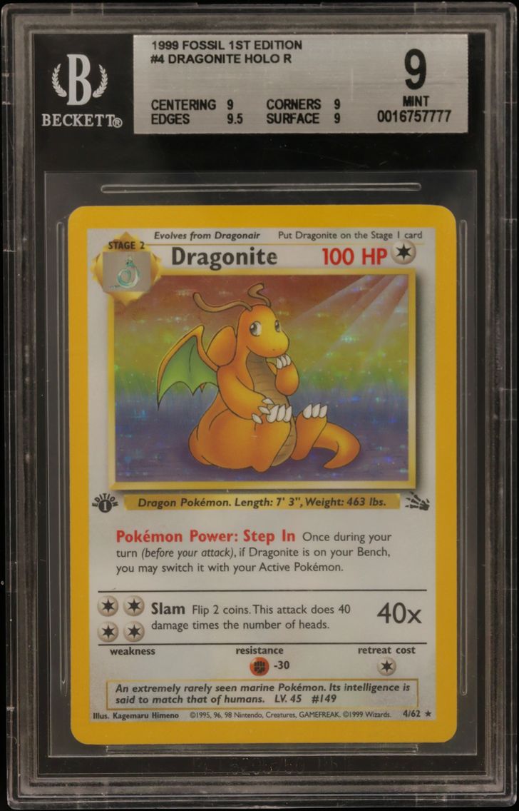 1999 #4 Dragonite HOLO R BGS 9 F