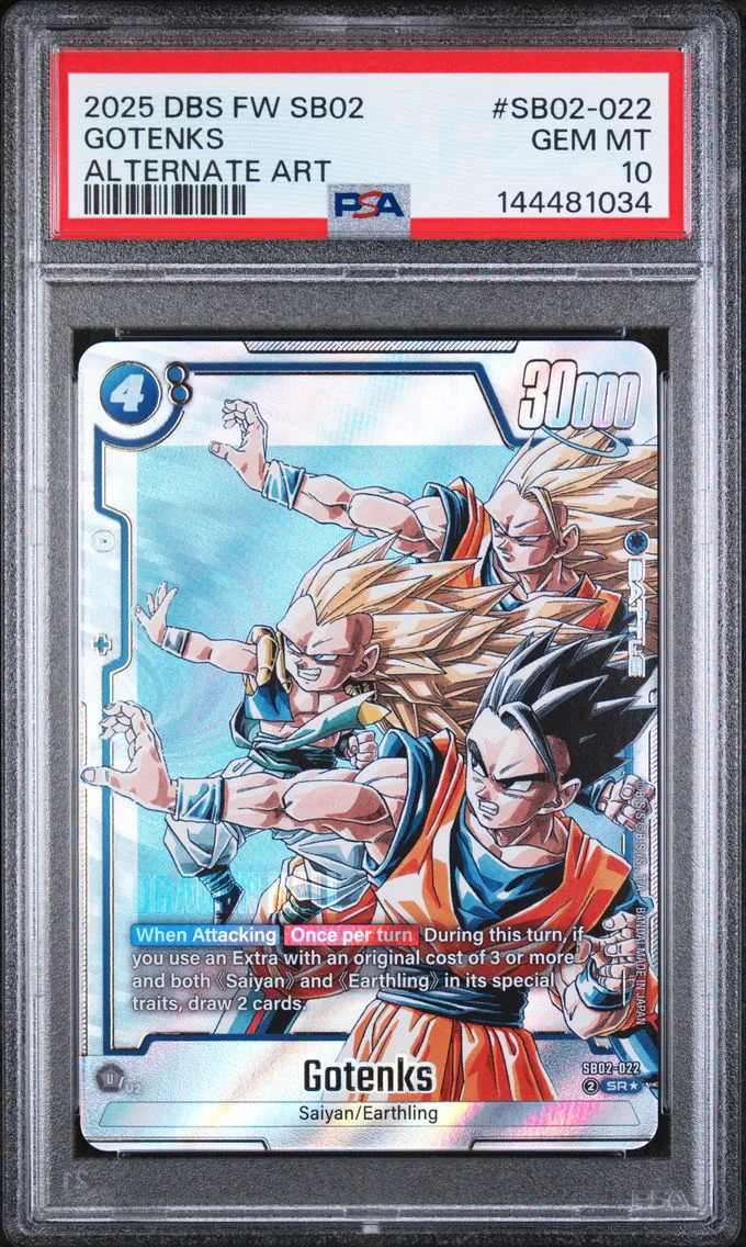 2025 #SB02-022 Gotenks PSA 10 Dragon Ball Super Card Game Fusion World Manga Booster 02 Pokemon
