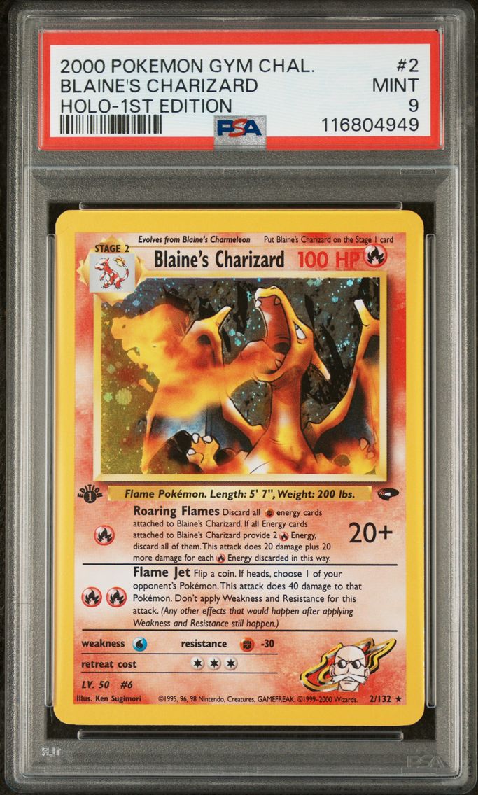 2000 #2 Blaine's Charizard PSA 9