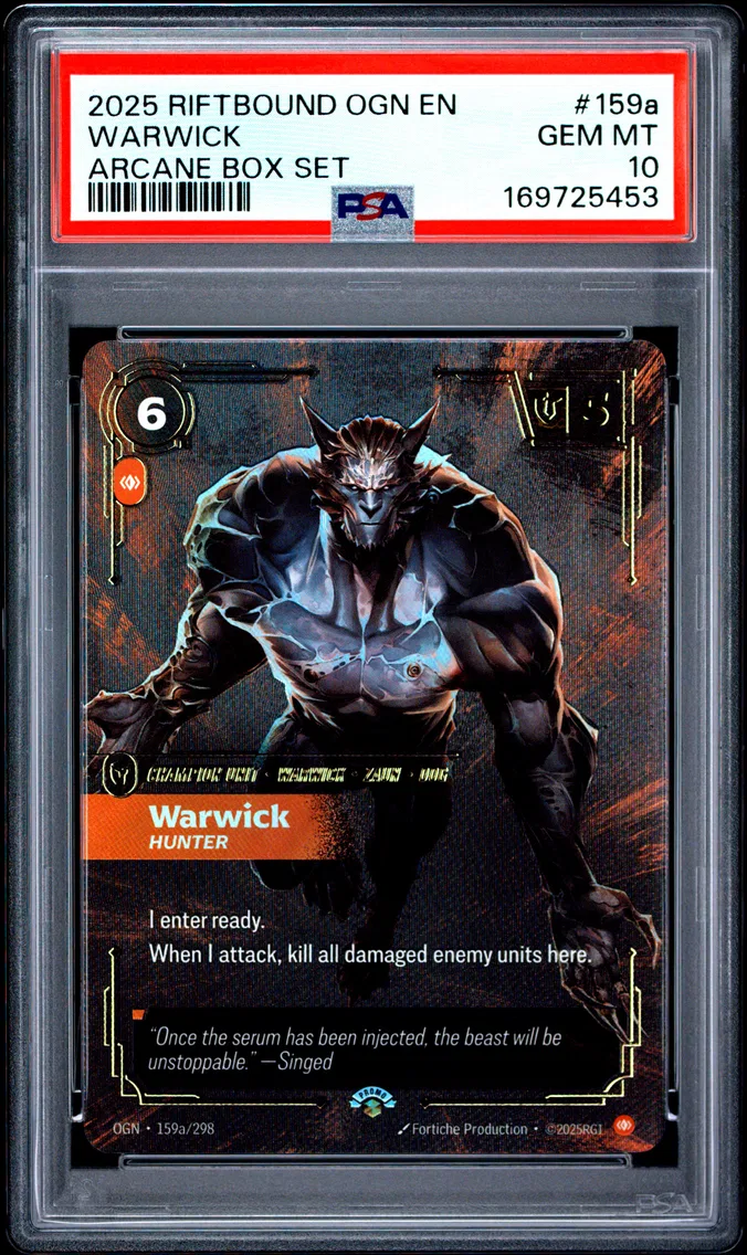 2025 #159a Warwick - Hunter PSA 10 Riftbound: League of Legends Ogn-Origins