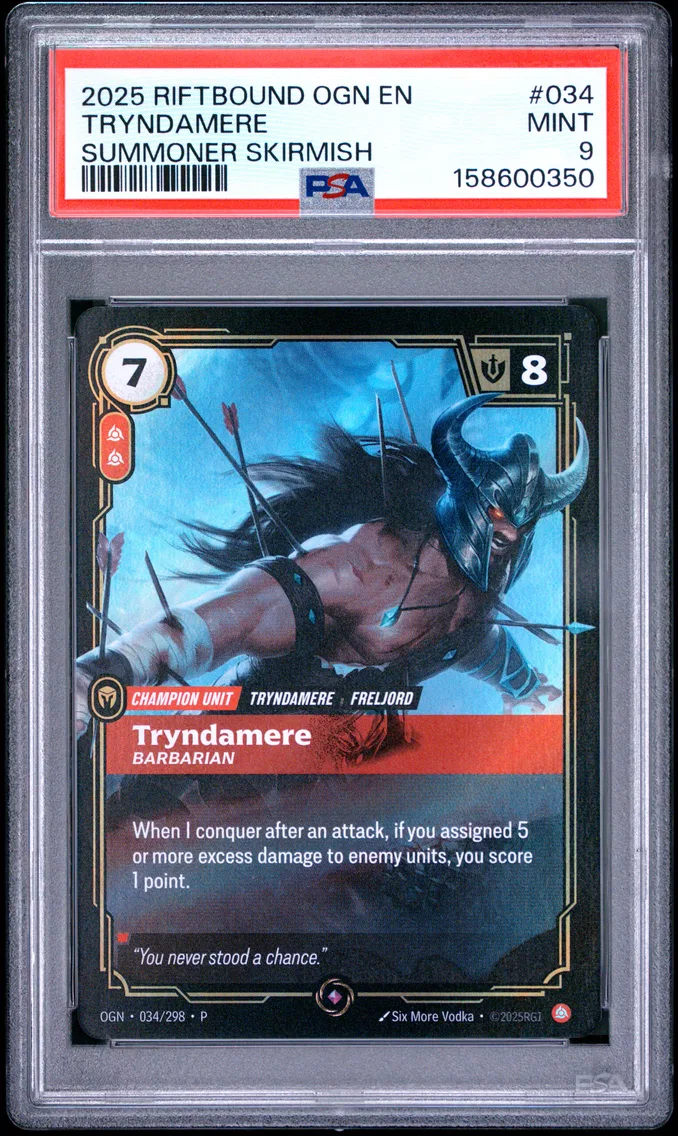 2025 #034 Tryndamere - Barbarian PSA 9 Riftbound: League of Legends Ogn-Origins