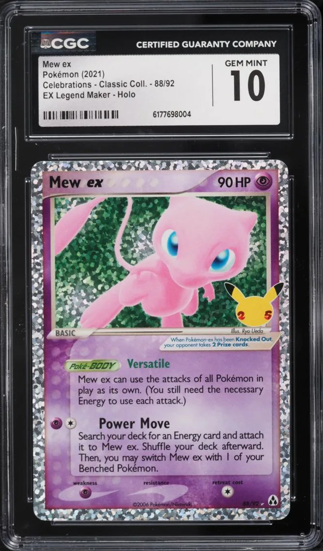 2021 Pokemon Sword & Shield Celebrations Classic Collection Holo Mew Ex #88 CGC 10 GEM MINT