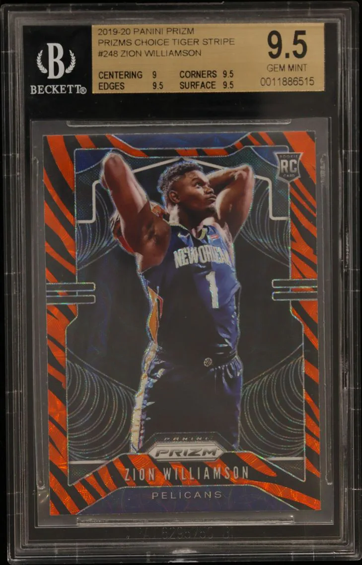 2019 #248 Zion Williamson BGS 9.5 Panini Prizm Prizms Choice Tiger Stripe