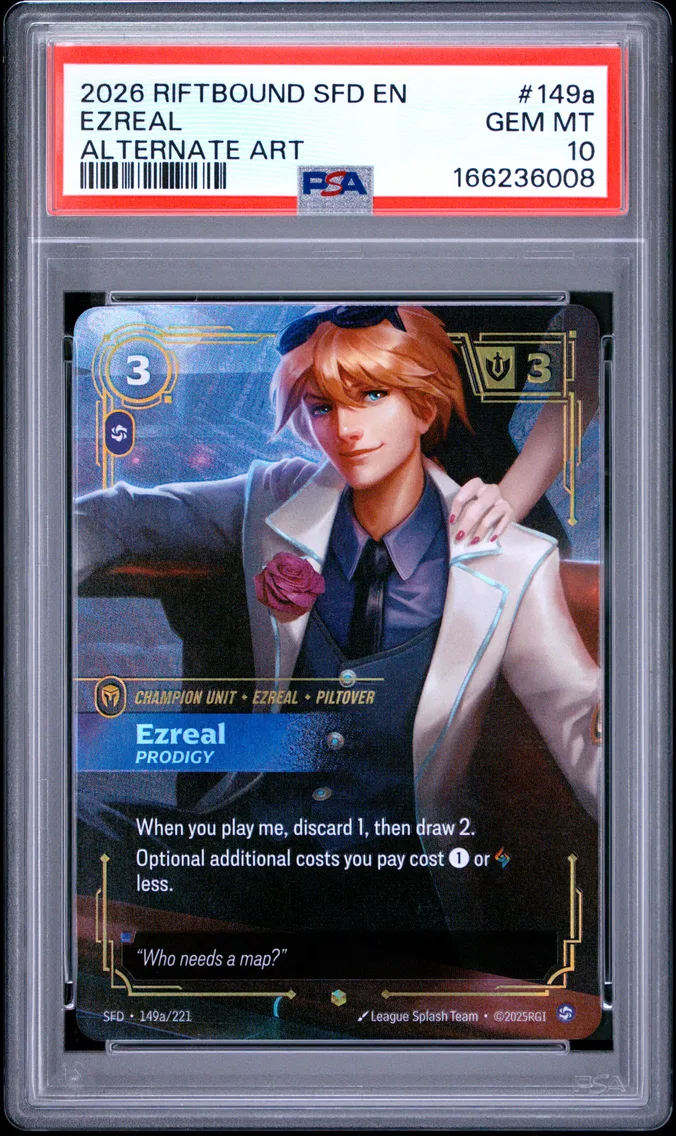 2026 #149a Ezreal - Prodigy PSA 10 Riftbound: League of Legends Sfd-Spiritforged