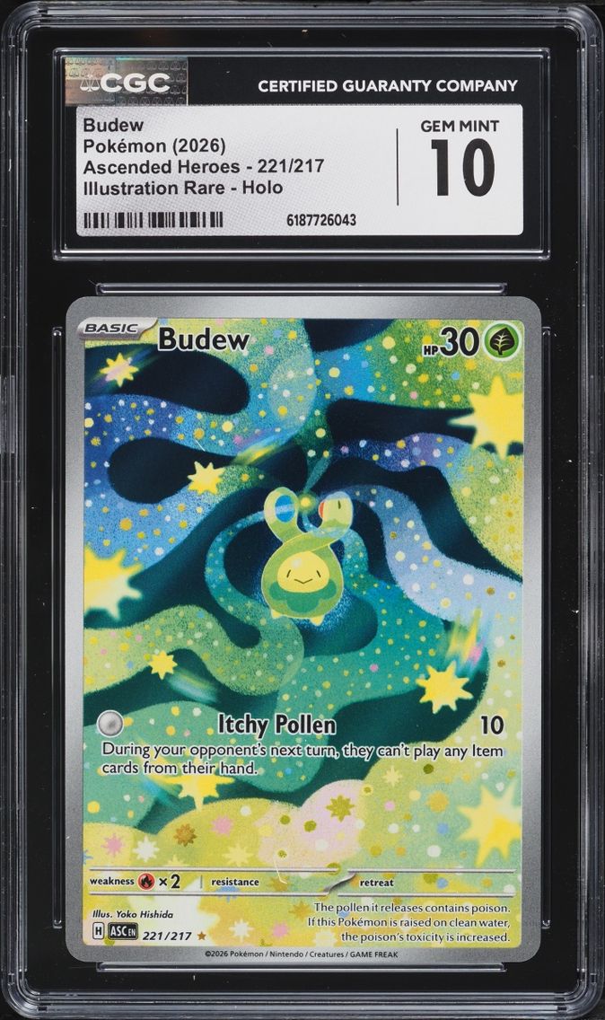 2026 #221 Budew CGC 10 Pokemon Mega Evolution Ascended Heroes IR