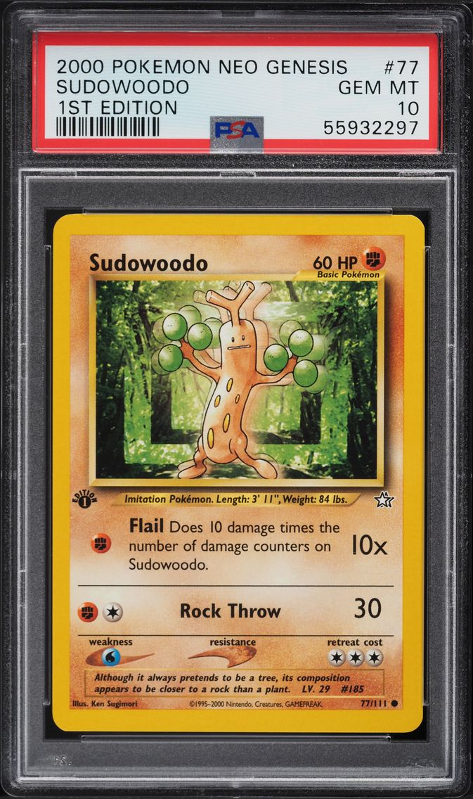 2000 #77 Sudowoodo PSA 10 Neo Genesis 1st Edition Pokemon
